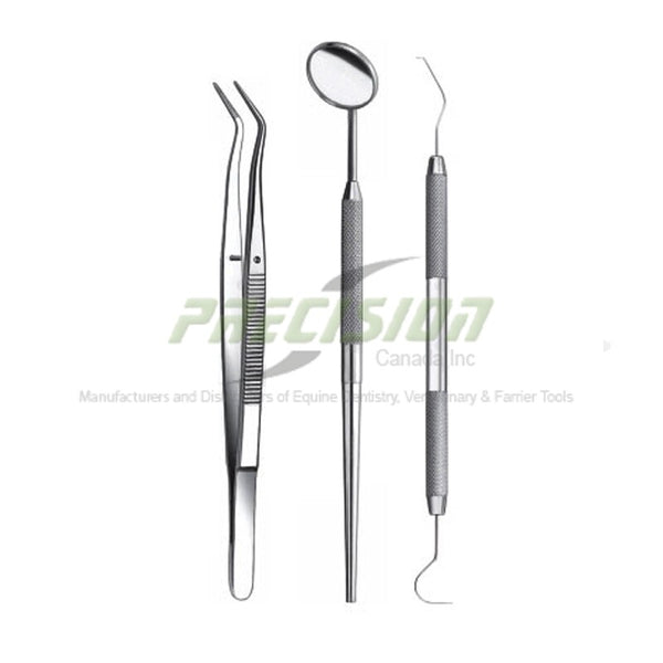 Initial Examination Set of 3 Pieces Mouth Mirror Kit 8mm Hollow Handle